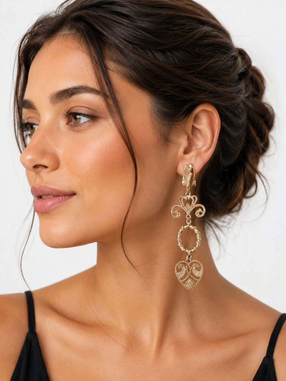 Vintage 90s Big Gold Tone Earrings